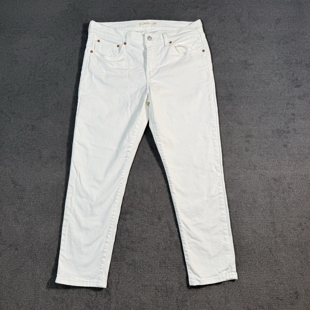 Levi's Boyfriend Jeans Women's Size 30x27 White Light Wash Denim 5-Pocket